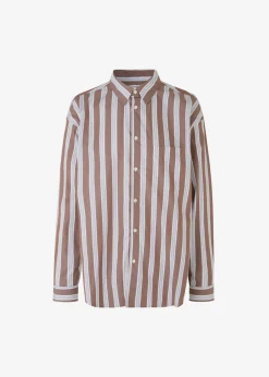 The Frankie Shop Samsoe & Samsoe Marley Shirt Brown Stripe Best