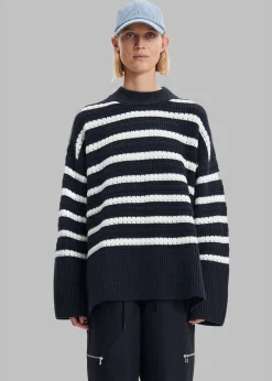 The Frankie Shop Samsoe & Samsoe Raili Crew Neck Caviar St. Hot