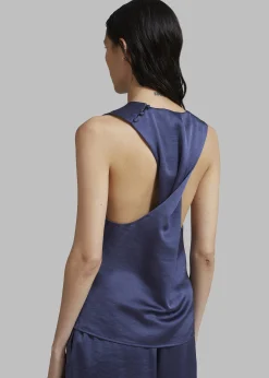 The Frankie Shop Samsoe Samsoe Ellie Top Nightshadow Blue New