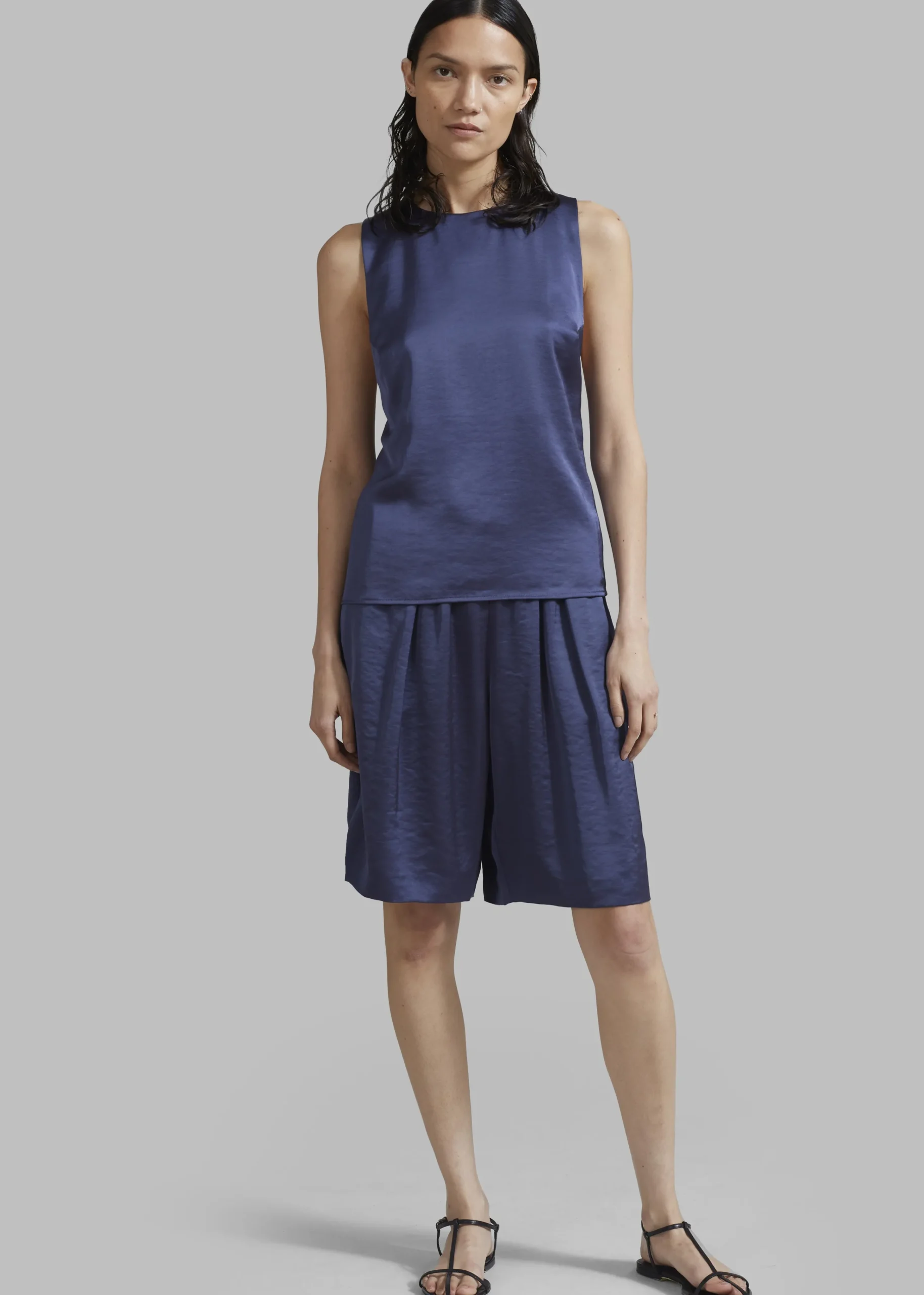 The Frankie Shop Samsoe Samsoe Ellie Top Nightshadow Blue New
