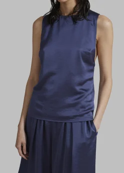 The Frankie Shop Samsoe Samsoe Ellie Top Nightshadow Blue New