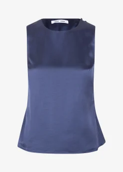 The Frankie Shop Samsoe Samsoe Ellie Top Nightshadow Blue New