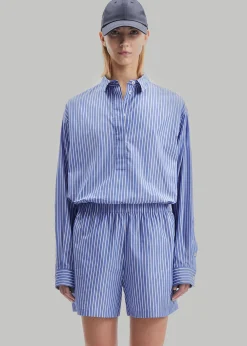 The Frankie Shop Samsoe Samsoe Maren Shorts Blue White Stripe