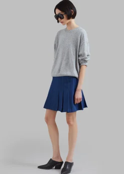 The Frankie Shop Sase Pleated Denim Skirt Blue Online