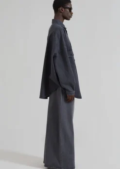 The Frankie Shop Sasha Men Wide Leg Jeans Dark Grey Outlet