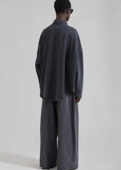 The Frankie Shop Sasha Men Wide Leg Jeans Dark Grey Outlet