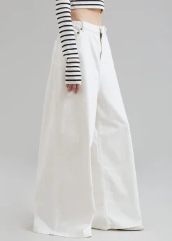 The Frankie Shop Sasha Wide Leg Jeans Off White Clearance