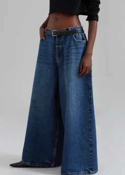 The Frankie Shop Sasha Wide Leg Jeans Dark Blue Outlet