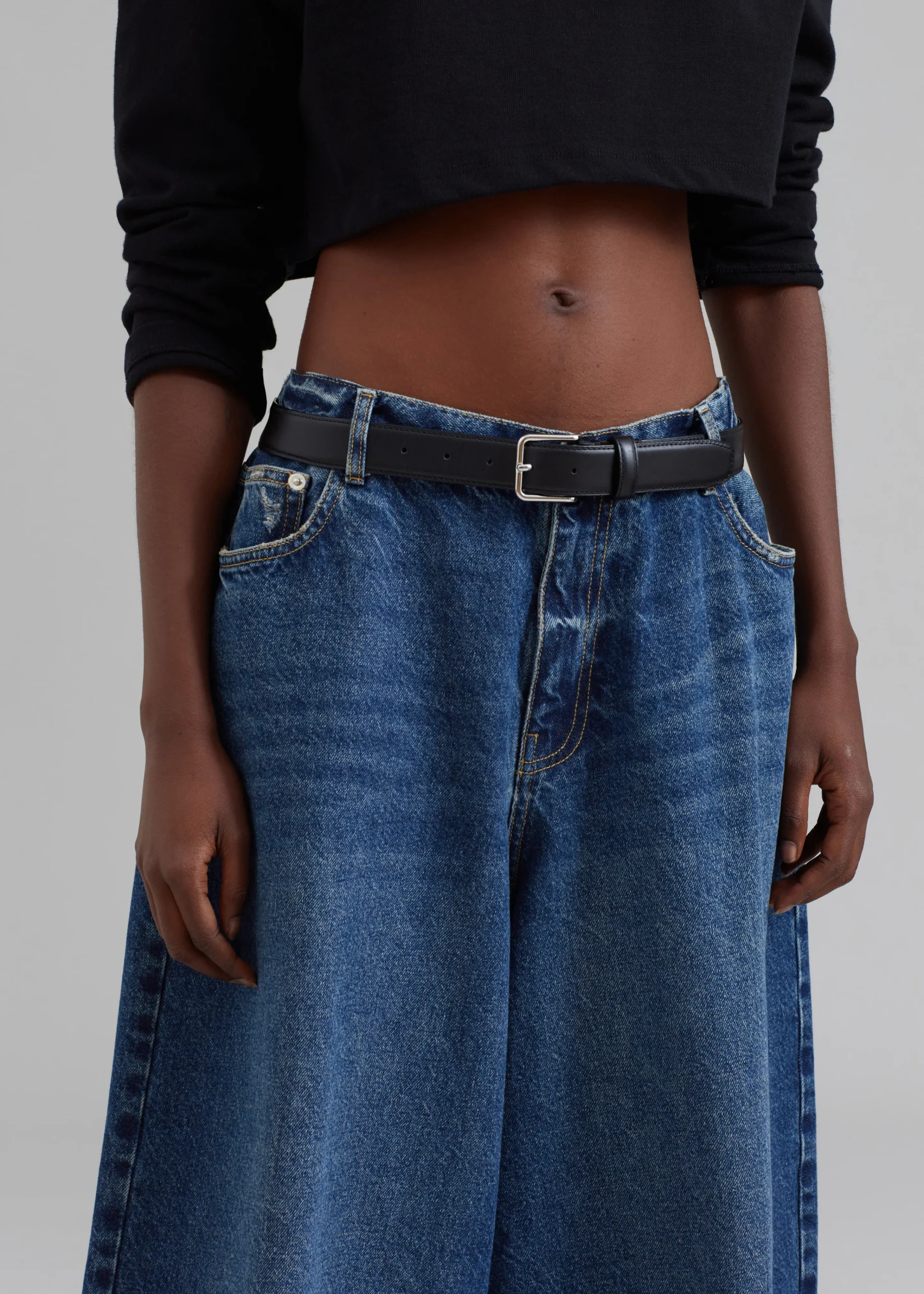 The Frankie Shop Sasha Wide Leg Jeans Dark Blue Outlet