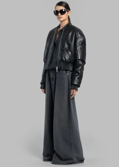 The Frankie Shop Sasha Wide Leg Jeans Dark Grey