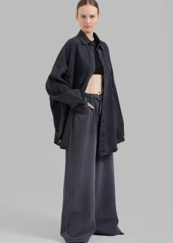 The Frankie Shop Sasha Wide Leg Jeans Dark Grey