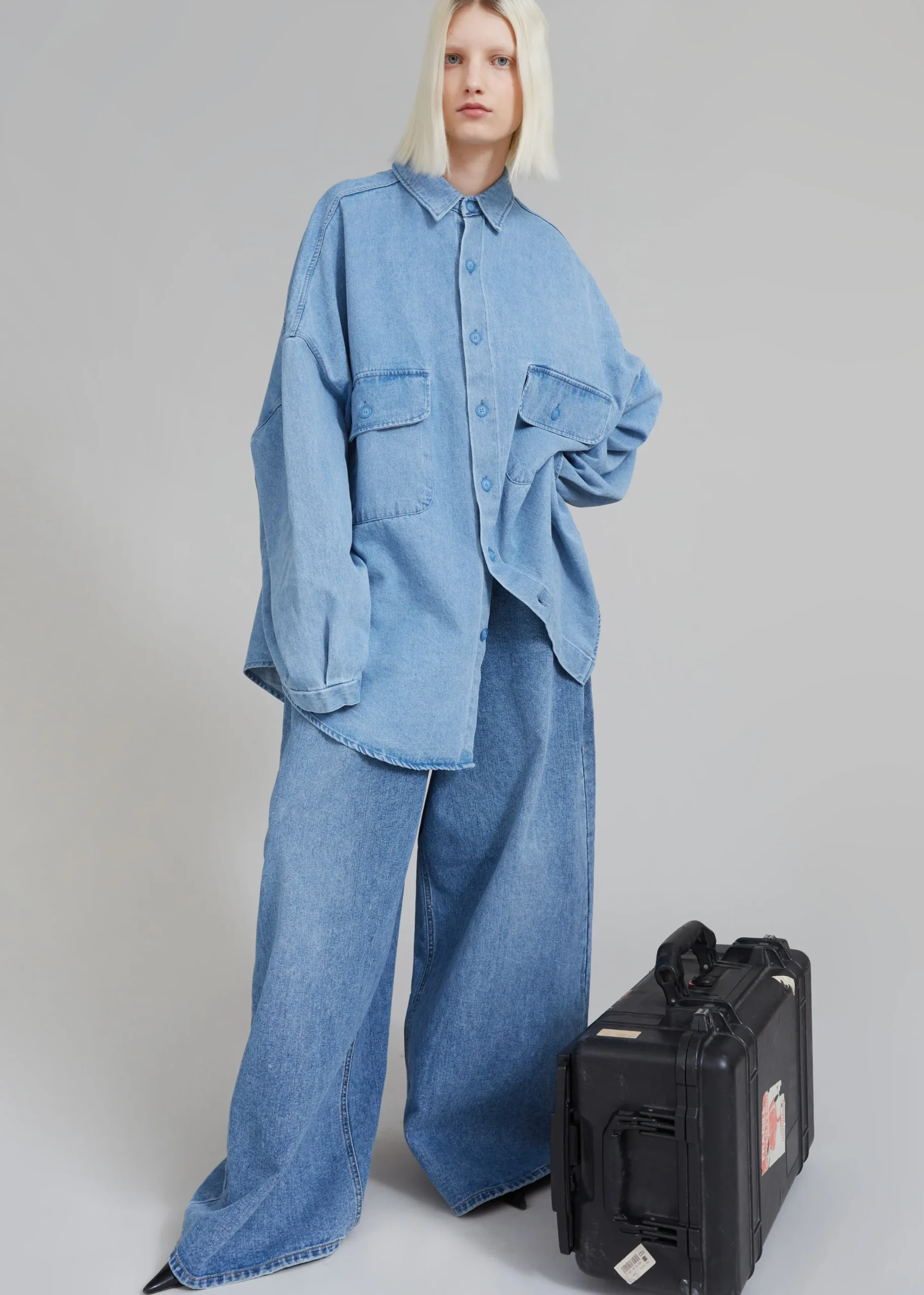 The Frankie Shop Sasha Wide Leg Jeans Worn Wash Best