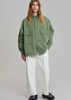 The Frankie Shop Seb Cargo Shirt Army Green Outlet