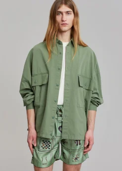 The Frankie Shop Seb Cargo Shirt Army Green Outlet