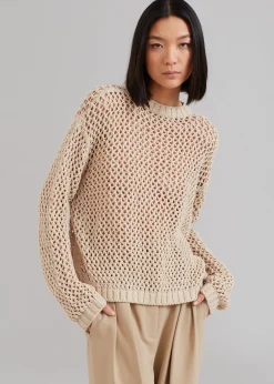 The Frankie Shop Sedona Net Top Beige Online