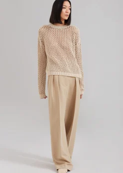 The Frankie Shop Sedona Net Top Beige Online