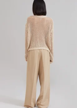 The Frankie Shop Sedona Net Top Beige Online