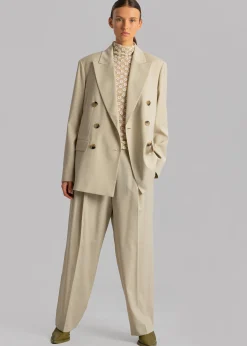 The Frankie Shop Sefa Tuck Pants Beige Hot
