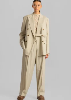 The Frankie Shop Sefa Tuck Pants Beige Hot
