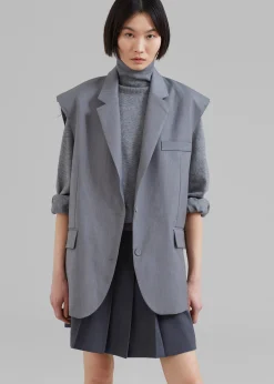 The Frankie Shop Senol Blazer Vest Grey Discount