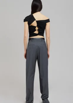 The Frankie Shop Sid Neigum Asymmetrical Cutout Tension Blouse Black Best