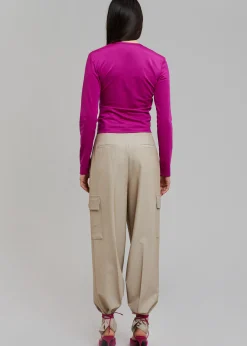 The Frankie Shop Sid Neigum Cutout Tension Blouse Purple Hot