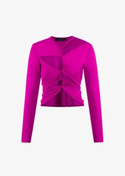 The Frankie Shop Sid Neigum Cutout Tension Blouse Purple Hot