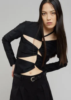 The Frankie Shop Sid Neigum Cutout Tension Blouse Black Discount