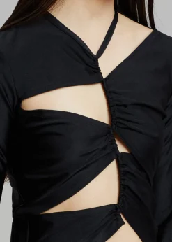 The Frankie Shop Sid Neigum Cutout Tension Blouse Black Discount