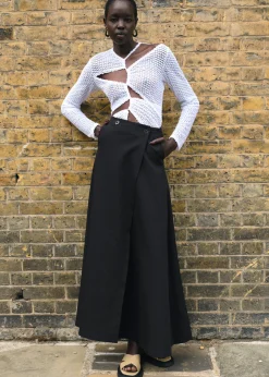 The Frankie Shop Sid Neigum Flocked Cutout Tension Blouse White Discount