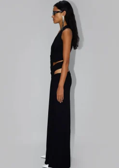The Frankie Shop Sid Neigum Four Loop Knit Dress Black