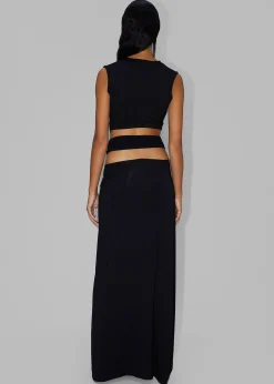 The Frankie Shop Sid Neigum Four Loop Knit Dress Black