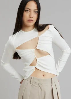 The Frankie Shop Sid Neigum Tension Cutout Top Cream Online