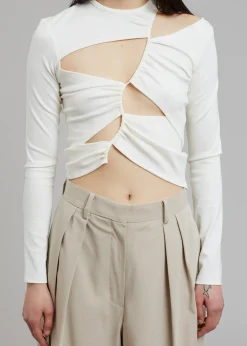 The Frankie Shop Sid Neigum Tension Cutout Top Cream Online