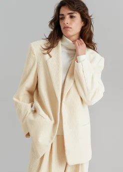 The Frankie Shop Siham Corduroy Blazer Cream Discount