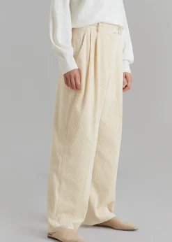 The Frankie Shop Siham Corduroy Pants Cream Clearance