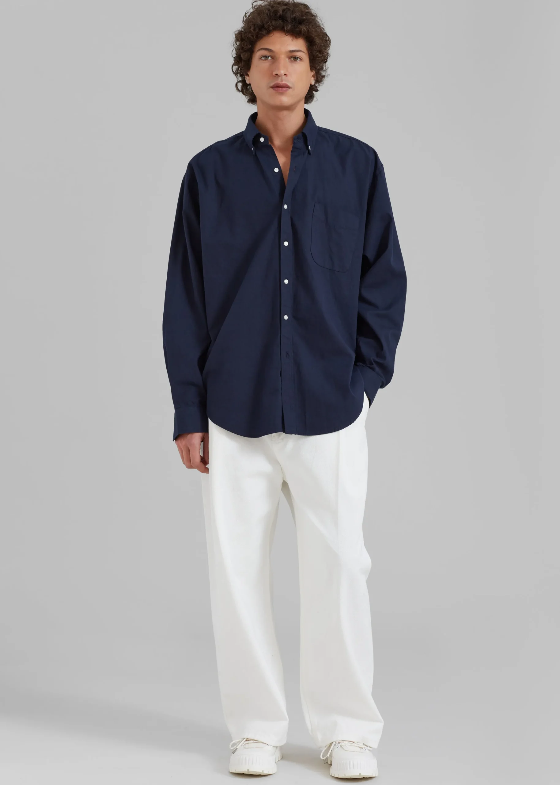 The Frankie Shop Sinclair Shirt Navy New