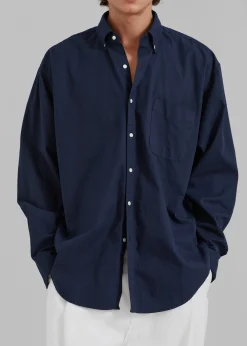 The Frankie Shop Sinclair Shirt Navy New