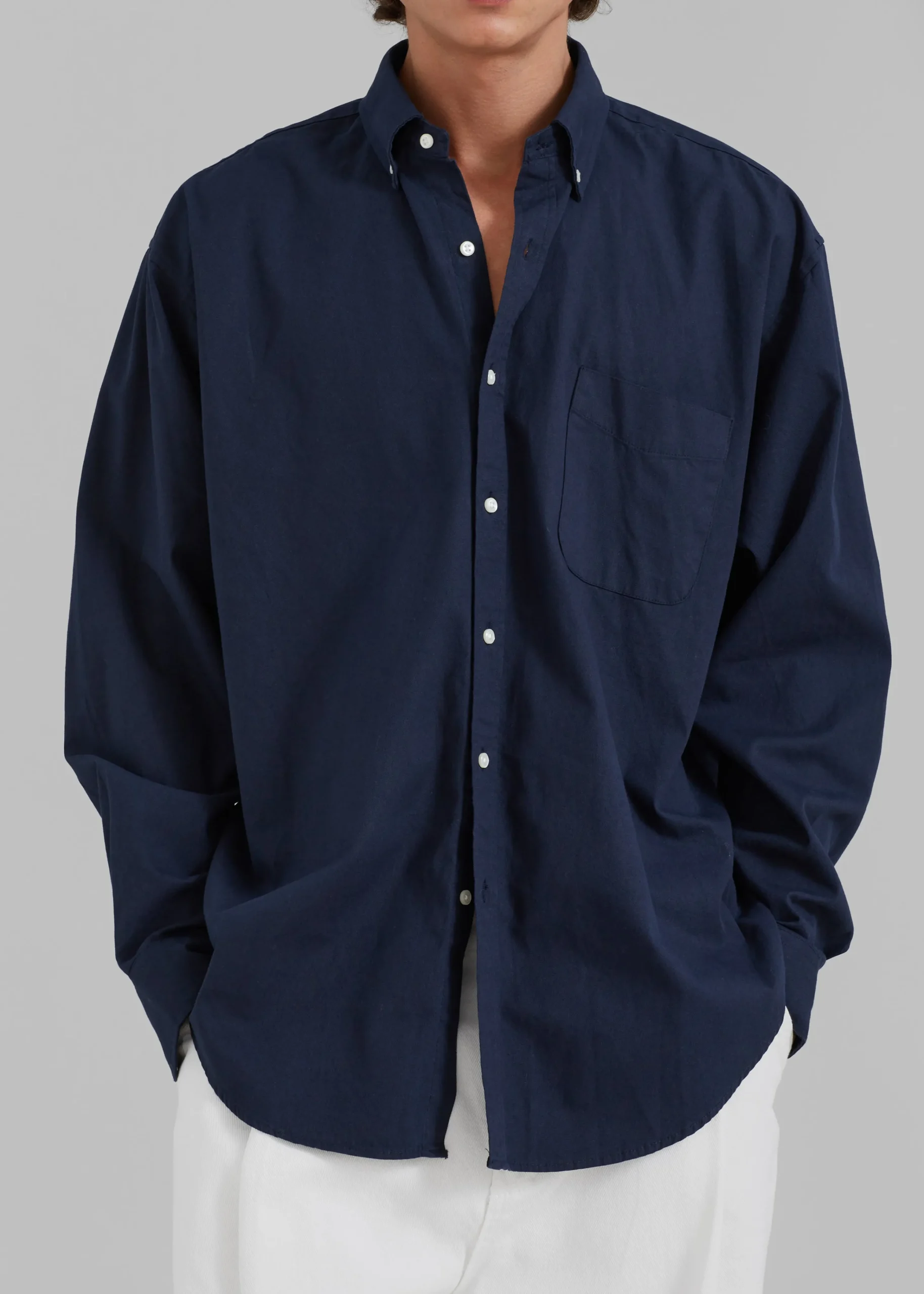 The Frankie Shop Sinclair Shirt Navy New