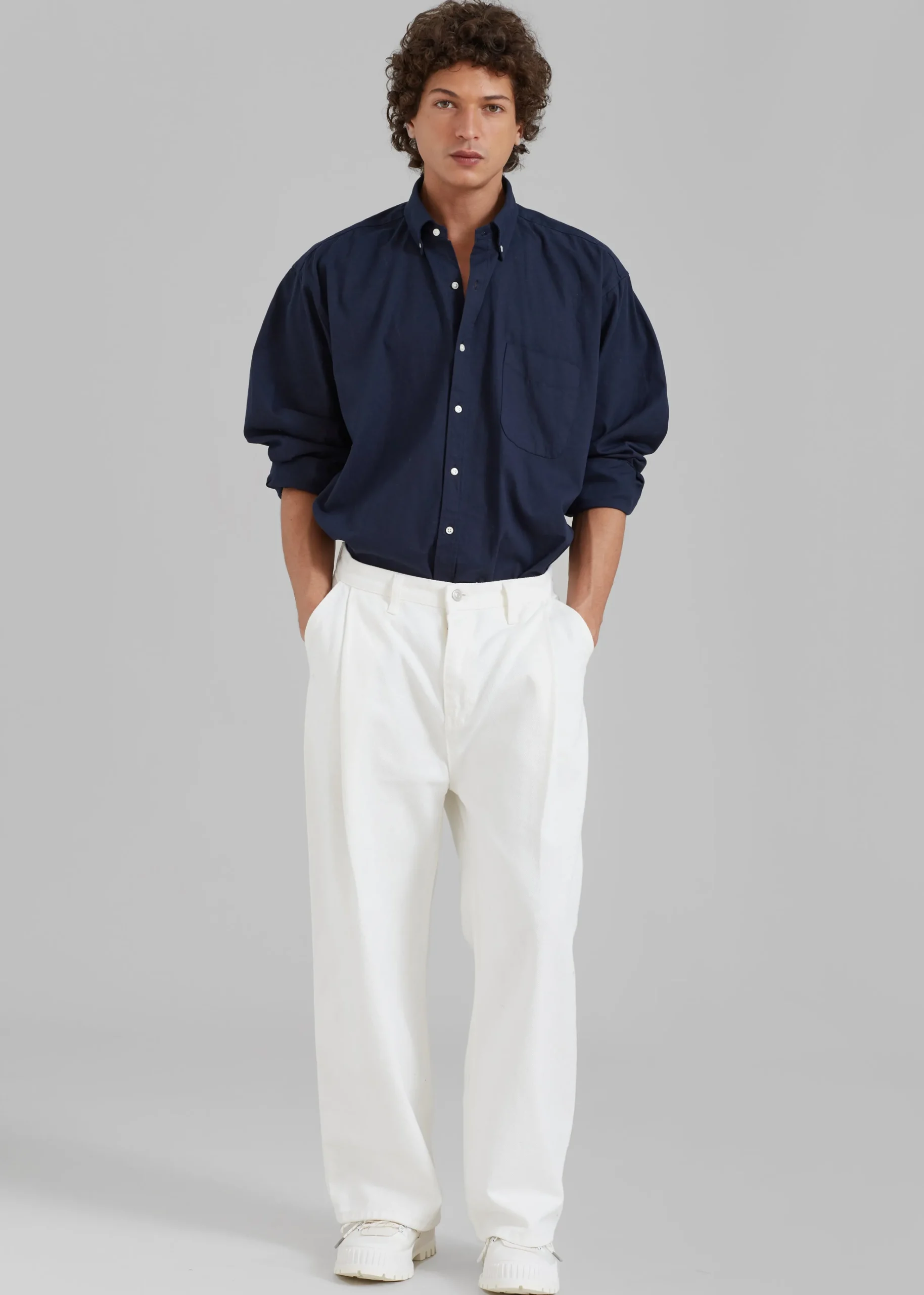 The Frankie Shop Sinclair Shirt Navy New