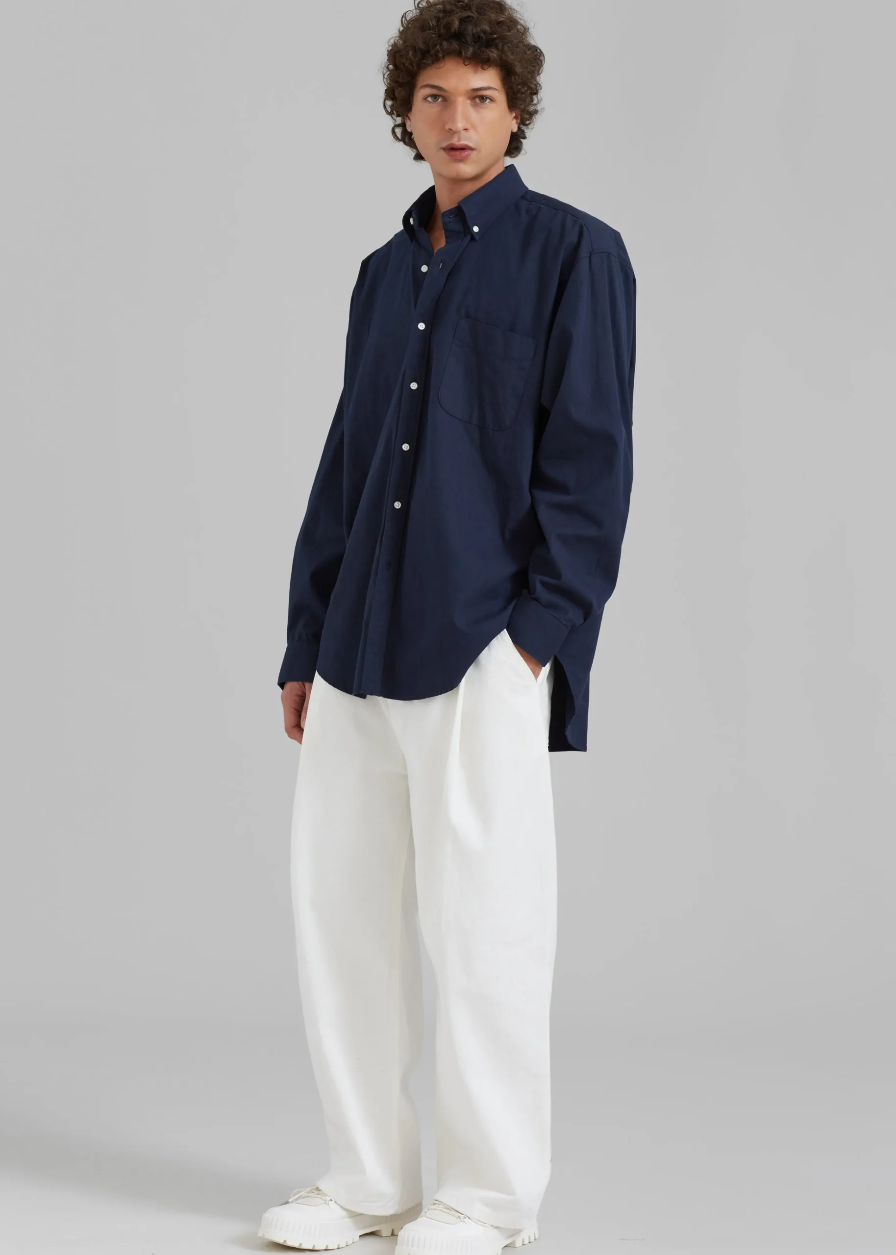 The Frankie Shop Sinclair Shirt Navy New