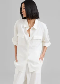 The Frankie Shop Solaqua The Pocket Shirt Ivory Discount