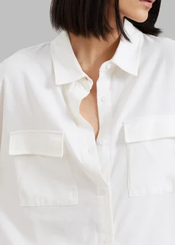The Frankie Shop Solaqua The Pocket Shirt Ivory Discount