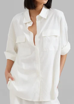 The Frankie Shop Solaqua The Pocket Shirt Ivory Discount