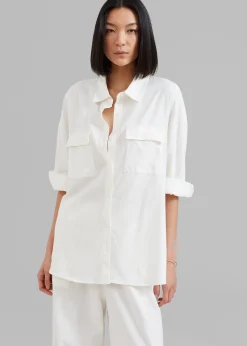 The Frankie Shop Solaqua The Pocket Shirt Ivory Discount