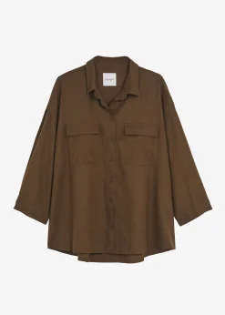 The Frankie Shop Solaqua The Pocket Shirt Tobacco Hot