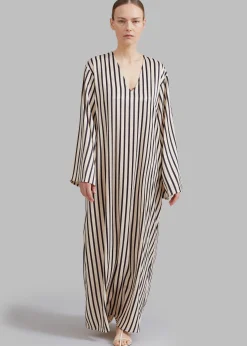 The Frankie Shop Solaqua The Resort Dress Ecru With Black Stripes New