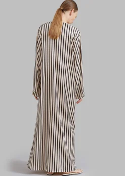 The Frankie Shop Solaqua The Resort Dress Ecru With Black Stripes New