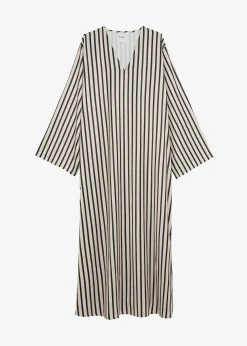The Frankie Shop Solaqua The Resort Dress Ecru With Black Stripes New