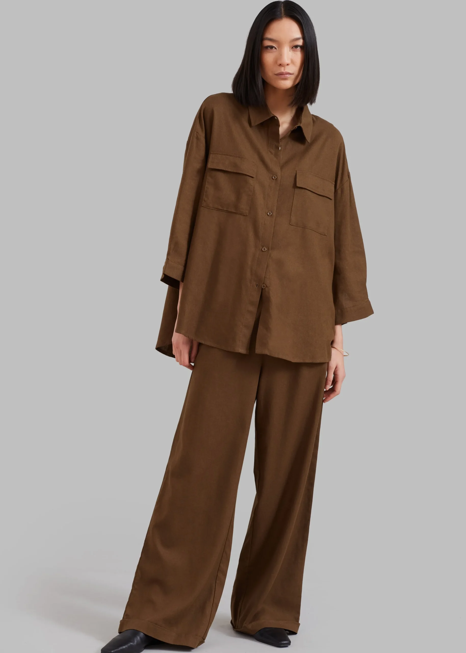 The Frankie Shop Solaqua The Resort Pant Tobacco Hot